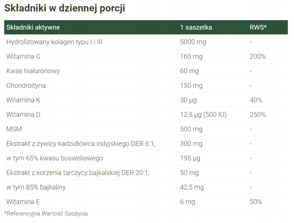 KOLAGEN MORSKI do PICIA na ZDROWE STAWY i KOŚCI || 5.000 mg || 30 saszetek