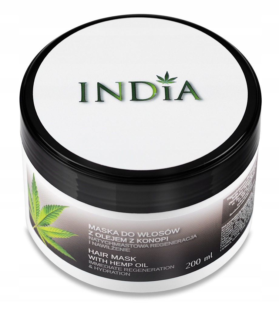 MASKA KONOPNA INDIA do Włosów Suchych Zniszczonych SILNA ODBUDOWA 200ml