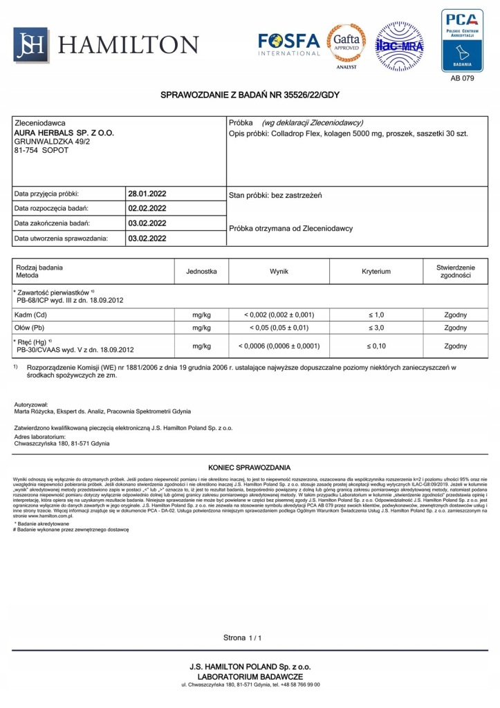 KOLAGEN MORSKI do PICIA na ZDROWE STAWY i KOŚCI || 5.000 mg || 30 saszetek