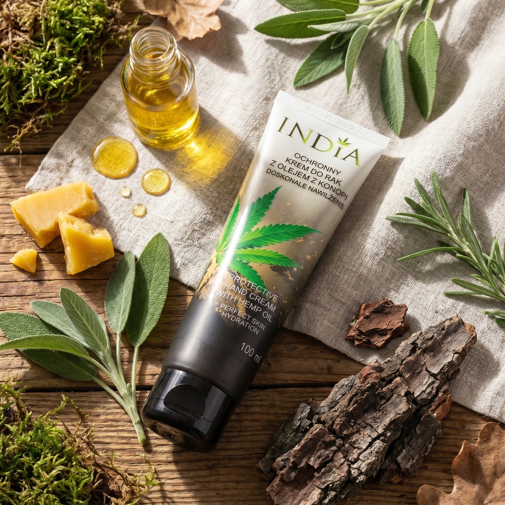KREM DO RĄK || ODŻYWCZO OCHRONNY z OLEJEM Z KONOPI || 100% NATURA || 100 ml