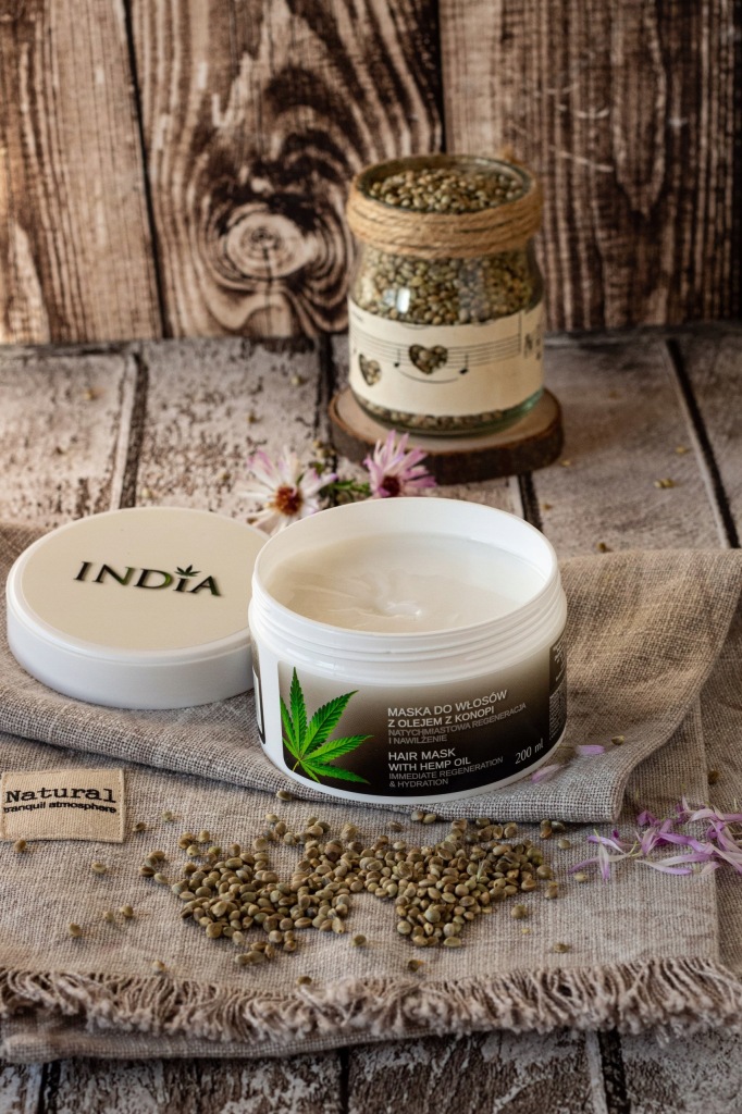 MASKA KONOPNA INDIA do Włosów Suchych Zniszczonych SILNA ODBUDOWA 200ml