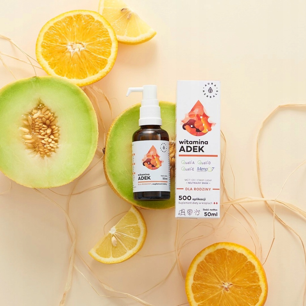 Witamina ADEK dla RODZINY Polska Marka PREMIUM || WZMOCNIONY SKŁAD || 50 ml